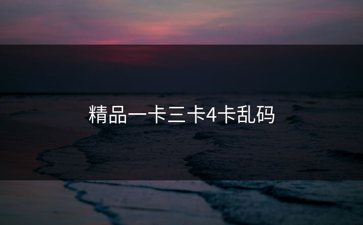 精品一卡三卡4卡乱码