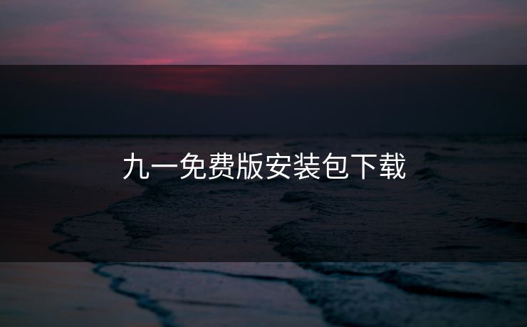 九一免费版安装包下载 九一免费版安装包下载